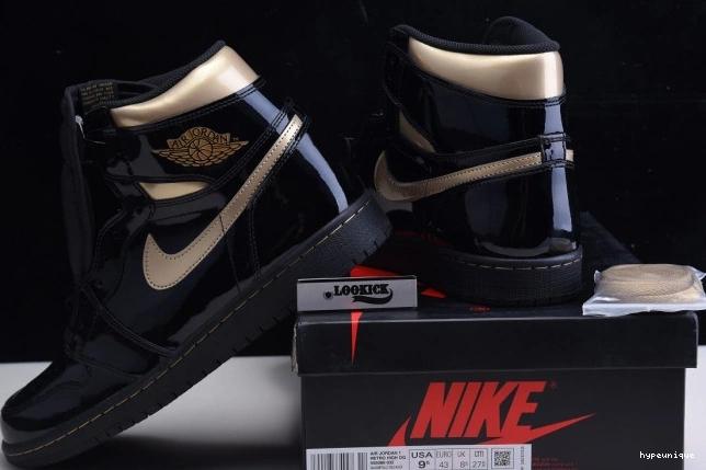 HYPE 555088-032 AIR BLACK METALLIC GOLD HIGH 1 (2020) JORDAN RETRO 0702